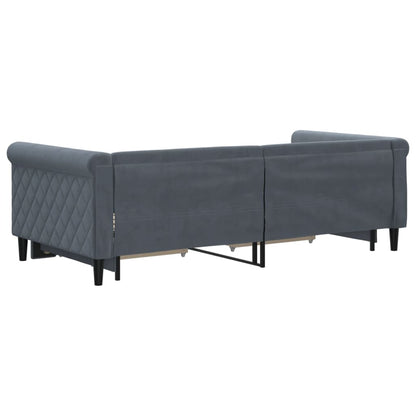 Daybed with Trundle&Drawers without Mattress Dark Grey 90x190 cm Single