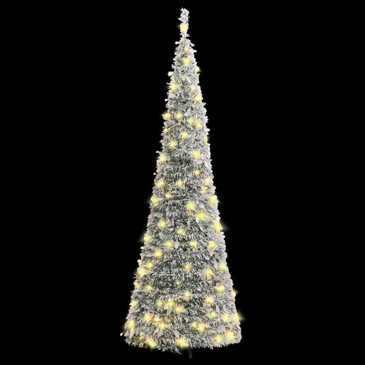 Artificial Christmas Tree Green and white PVC and metal Tall