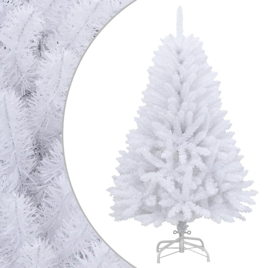 Artificial Hinged Christmas Tree White PVC and Metal Medium