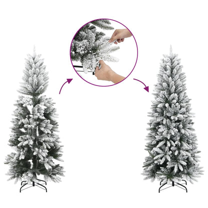 Artificial Hinged Christmas Tree White PVC and Metal Medium