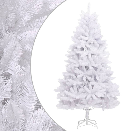 Artificial Hinged Christmas Tree White PVC, Metal Large