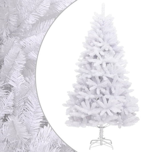 Artificial Hinged Christmas Tree White PVC, metal Tall Foldable