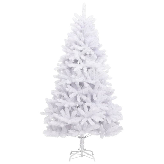 Artificial Hinged Christmas Tree White PVC, metal Tall Foldable