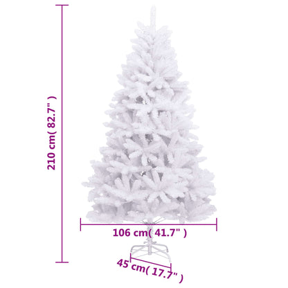 Artificial Hinged Christmas Tree White PVC, metal Tall Foldable