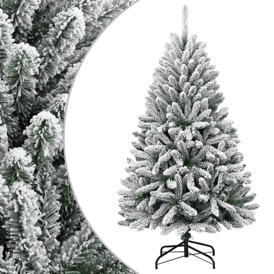 Artificial Hinged Christmas Tree Green and white PVC, metal