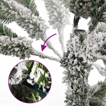 Artificial Hinged Christmas Tree Green and white PVC, metal