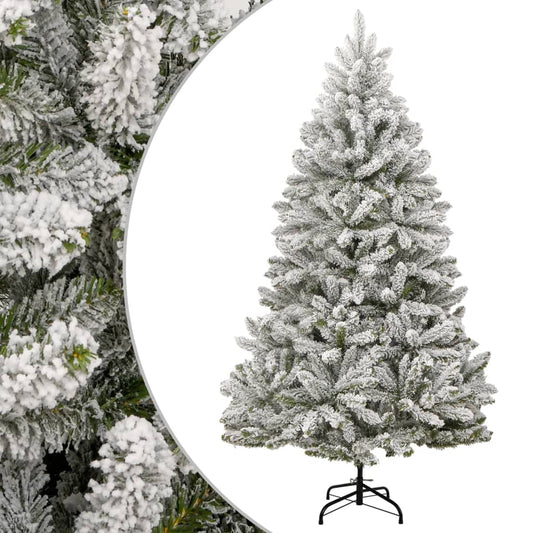 Artificial Hinged Christmas Tree Green and white PVC and metal