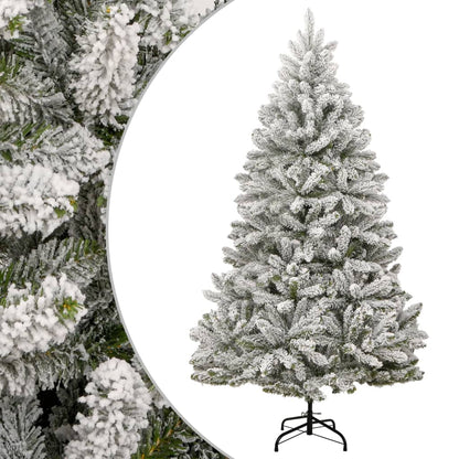Artificial Hinged Christmas Tree Green and white PVC and metal