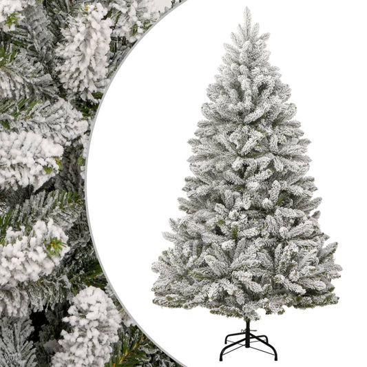 Artificial Hinged Christmas Tree Green and white PVC and metal