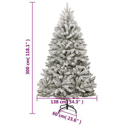 Artificial Hinged Christmas Tree Green and white PVC and metal