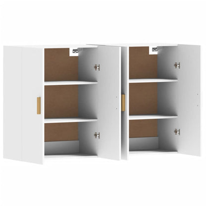 Wall Mounted Cabinets 2 pcs White Engineered Wood