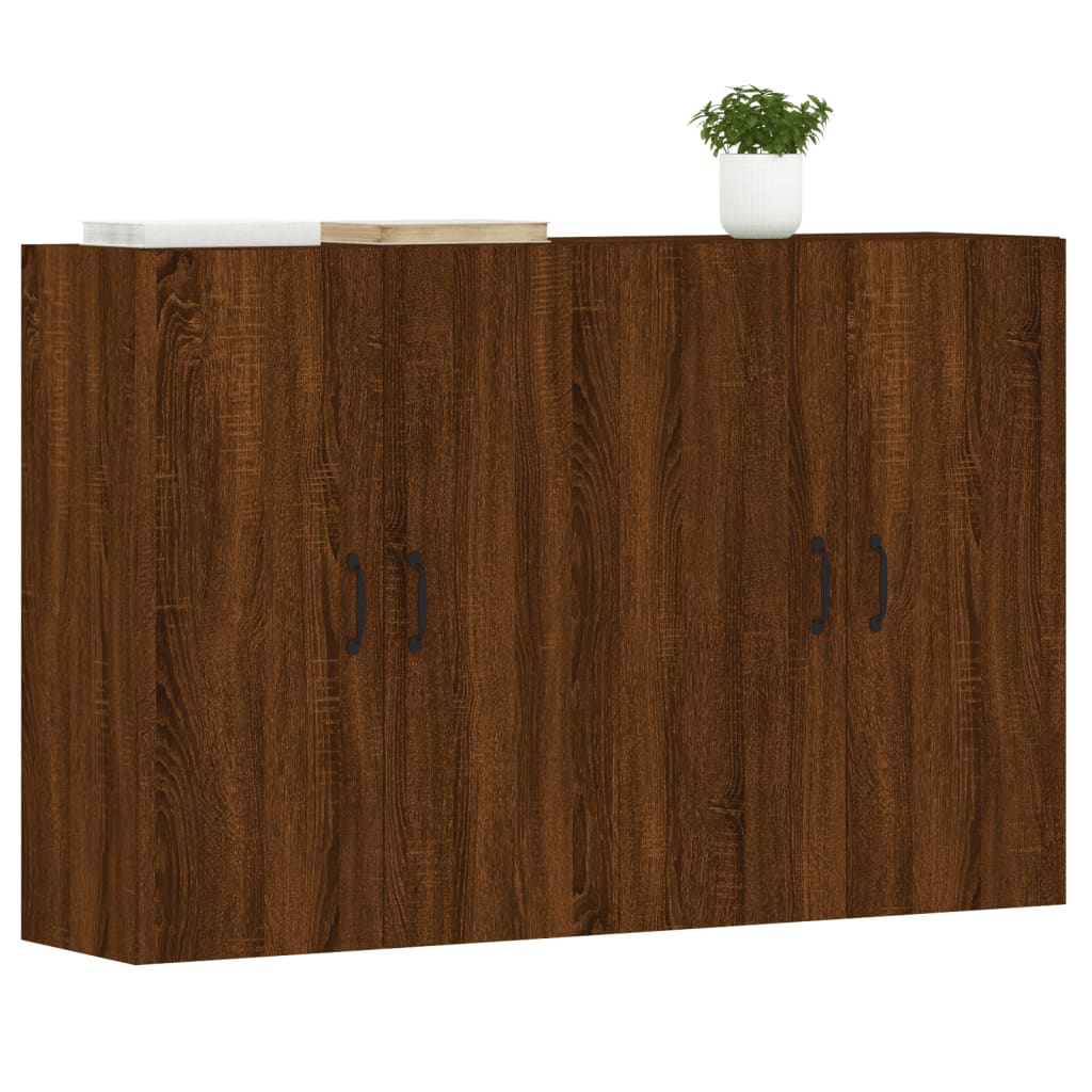 Wall Mounted Cabinets 2 pcs Brown Oak Engineered Wood