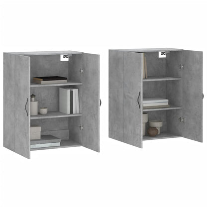 Wall Mounted Cabinets 2 pcs Concrete Grey Engineered Wood