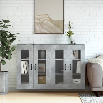 Wall Mounted Cabinets 2 pcs Concrete Grey Engineered Wood