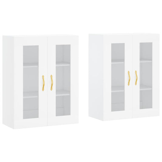 Wall Mounted Cabinets 2 pcs White Engineered Wood