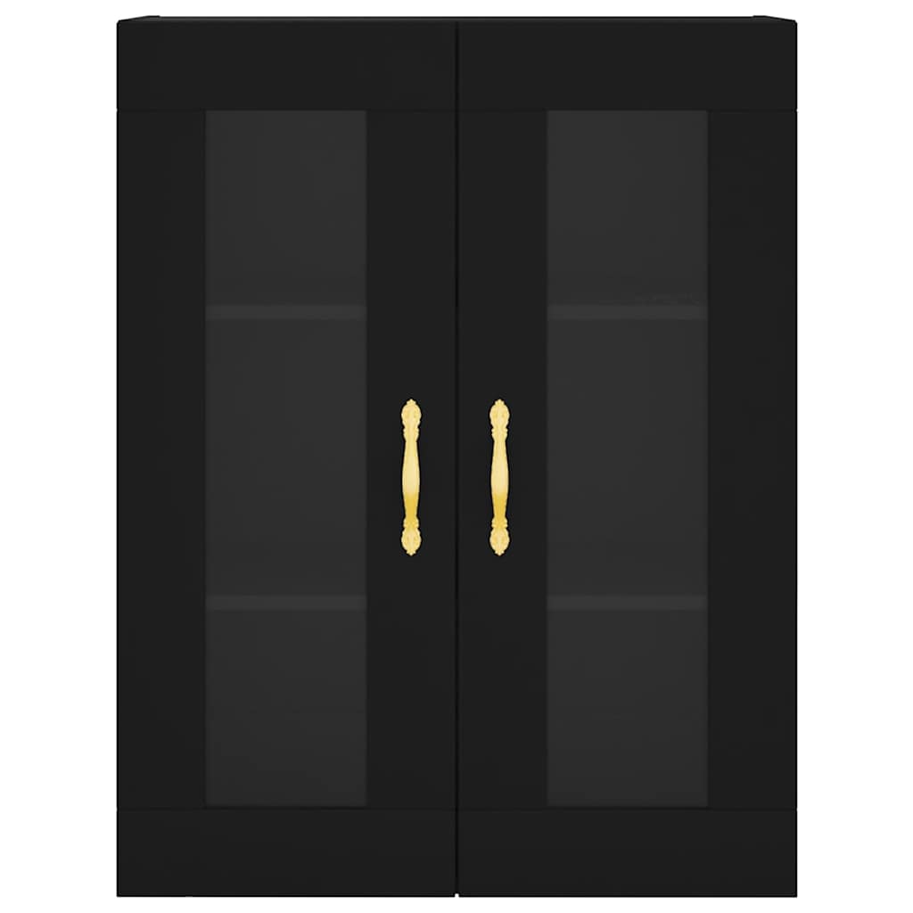 Wall Mounted Cabinets 2 pcs Black Engineered Wood