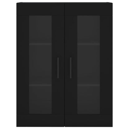 Wall Mounted Cabinets 2 pcs Black Engineered Wood