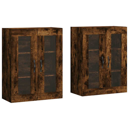 Wall Mounted Cabinets 2 pcs Smoked Oak Engineered Wood