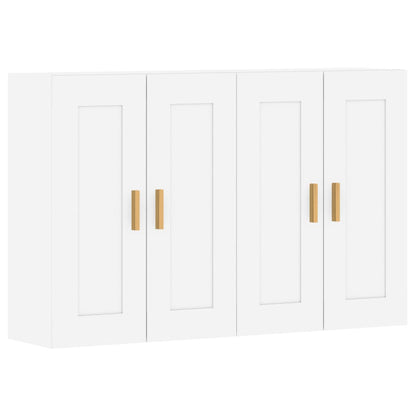 Wall Mounted Cabinets 2 pcs White Engineered Wood