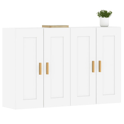 Wall Mounted Cabinets 2 pcs White Engineered Wood