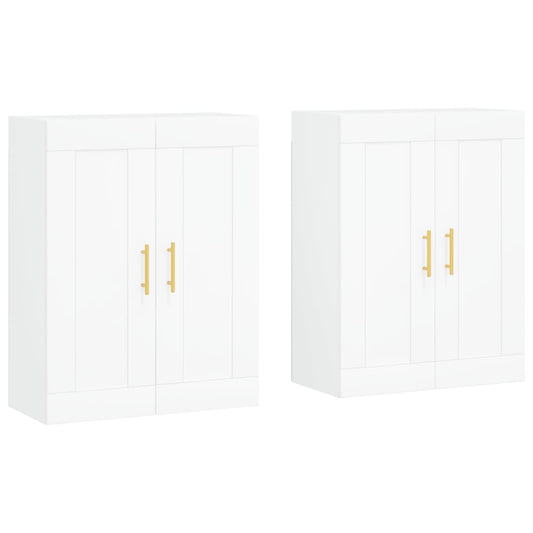 Wall Mounted Cabinets 2 pcs White Engineered Wood