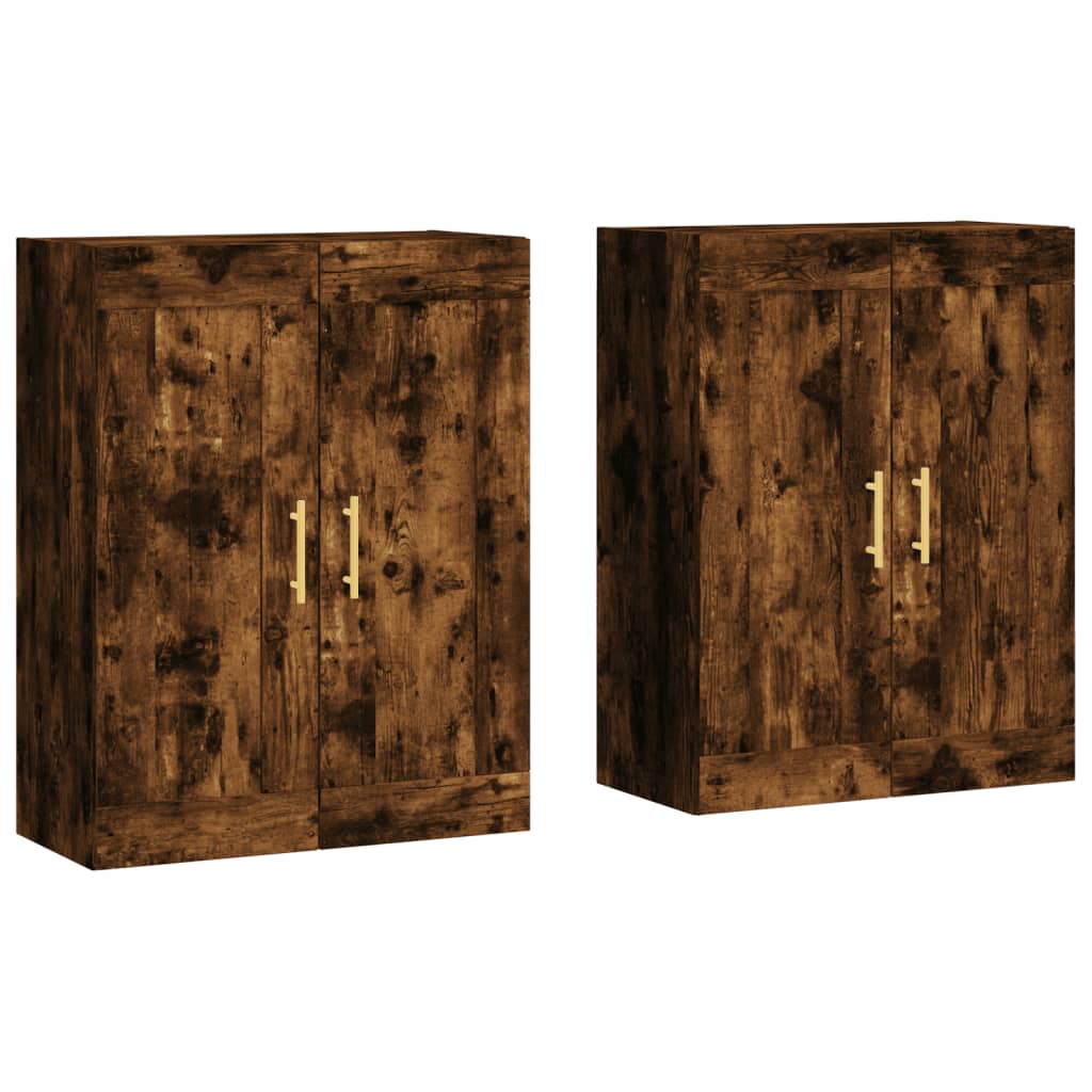 Wall Mounted Cabinets 2 pcs Smoked Oak Engineered Wood