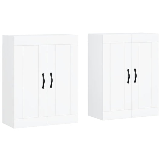 Wall Mounted Cabinets 2 pcs White Engineered Wood