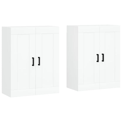 Wall Mounted Cabinets 2 pcs White Engineered Wood
