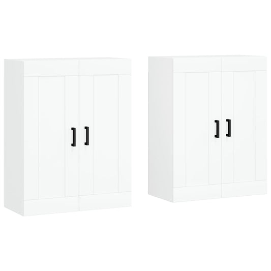 Wall Mounted Cabinets 2 pcs White Engineered Wood