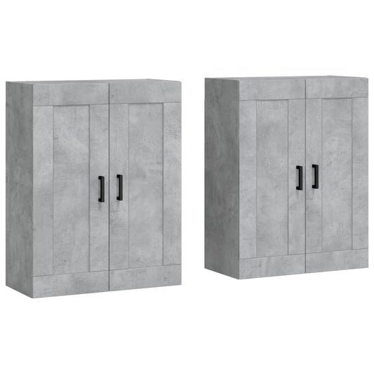 Wall Mounted Cabinets 2 pcs Concrete Grey Engineered Wood