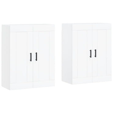 Wall Mounted Cabinets 2 pcs White Engineered Wood