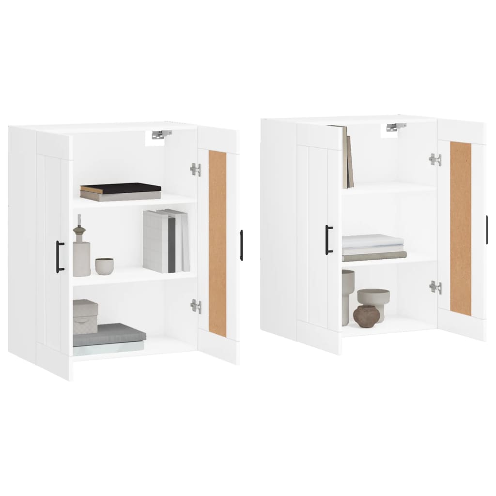 Wall Mounted Cabinets 2 pcs White Engineered Wood