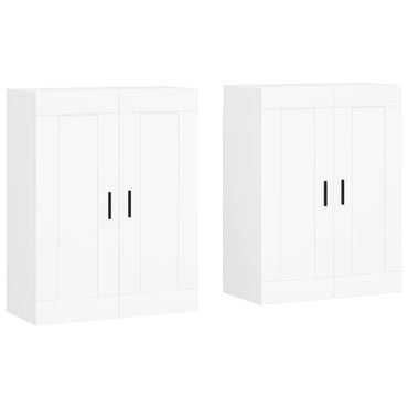 Wall Mounted Cabinets 2 pcs White Engineered Wood