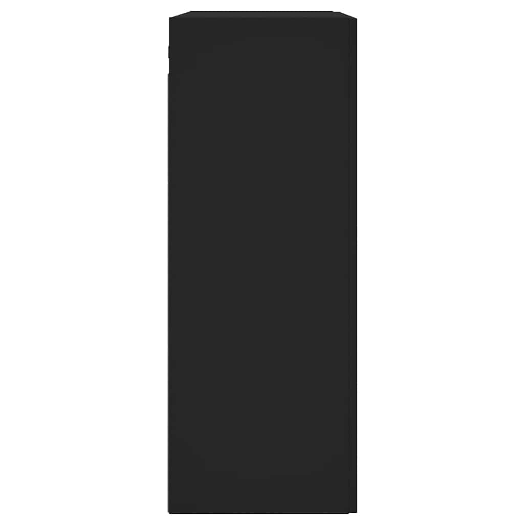 Wall Mounted Cabinets 2 pcs Black Engineered Wood