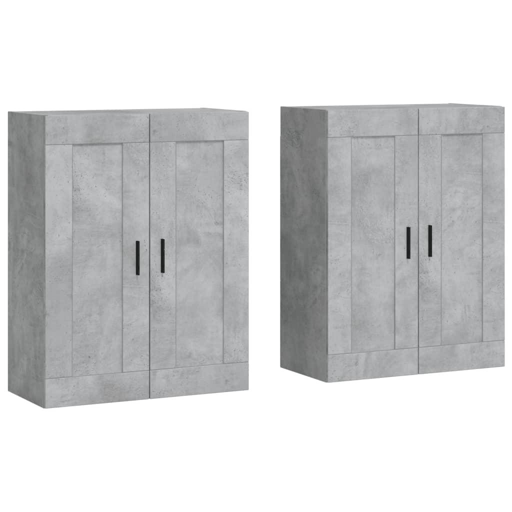 Wall Mounted Cabinets 2 pcs Concrete Grey Engineered Wood