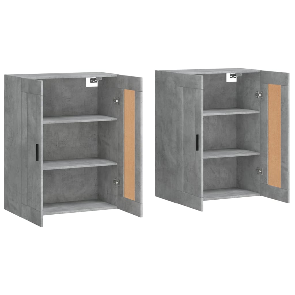 Wall Mounted Cabinets 2 pcs Concrete Grey Engineered Wood