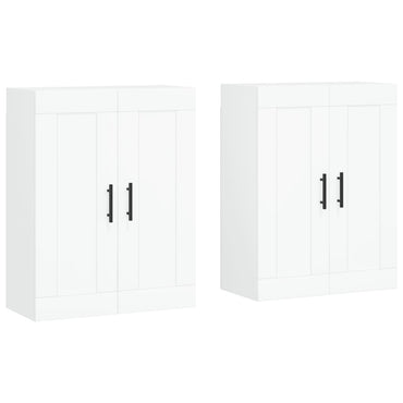 Wall Mounted Cabinets 2 pcs White Engineered Wood