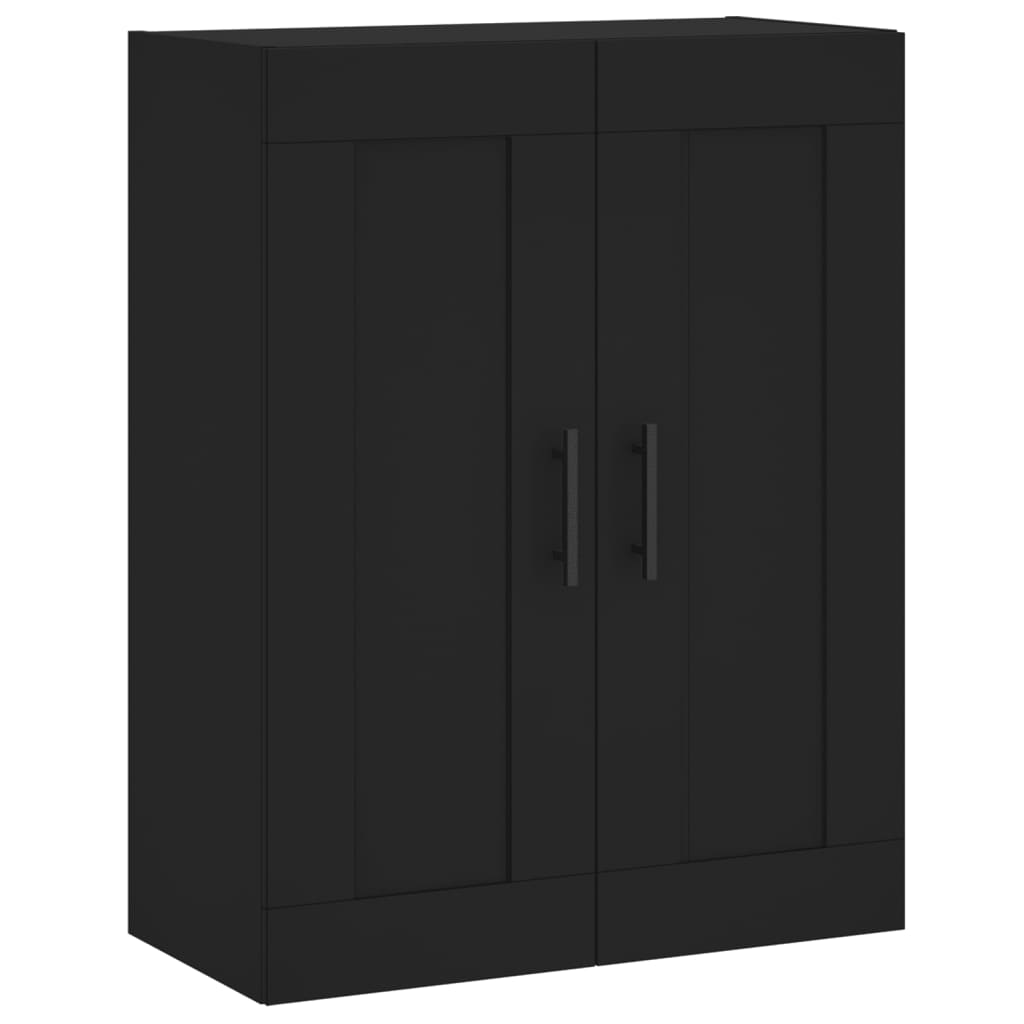 Wall Mounted Cabinets 2 pcs Black Engineered Wood