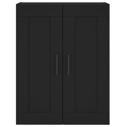 Wall Mounted Cabinets 2 pcs Black Engineered Wood