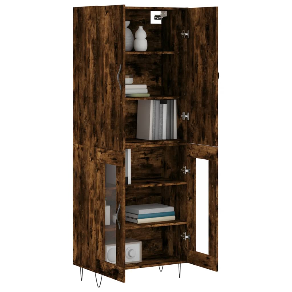 Highboard Smoked Oak 69.5x34x180 cm Engineered Wood