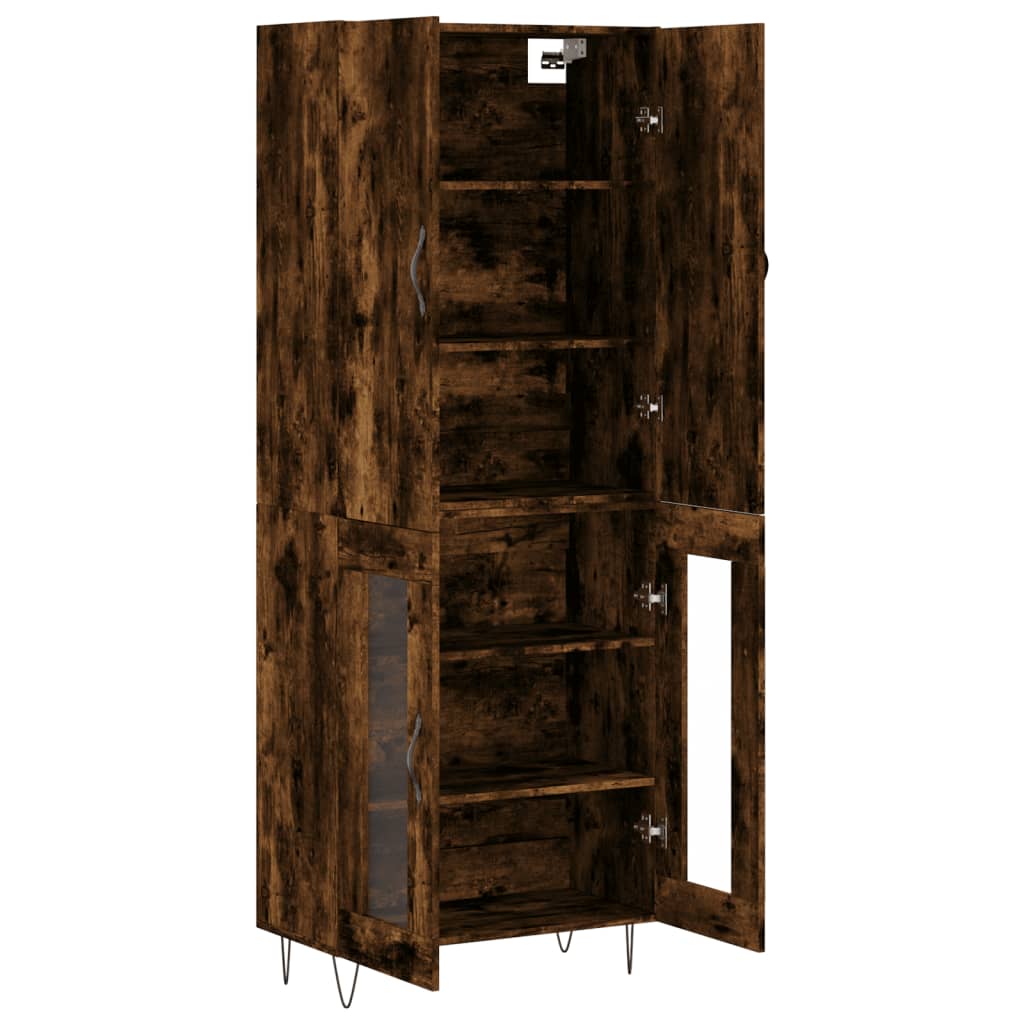 Highboard Smoked Oak 69.5x34x180 cm Engineered Wood