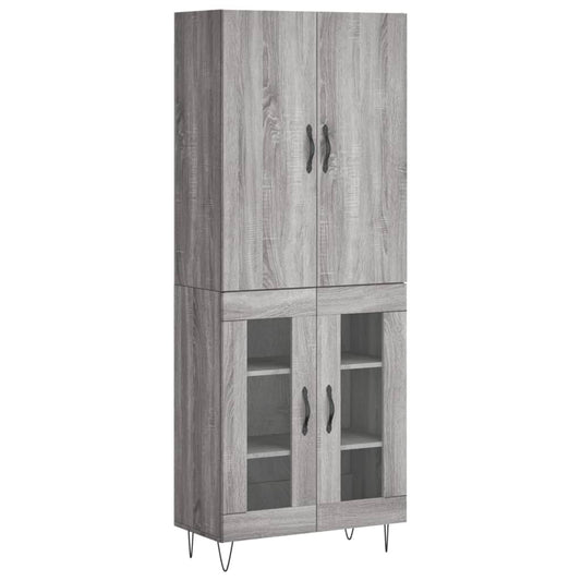 Highboard Grey Sonoma 69.5x34x180 cm Engineered Wood