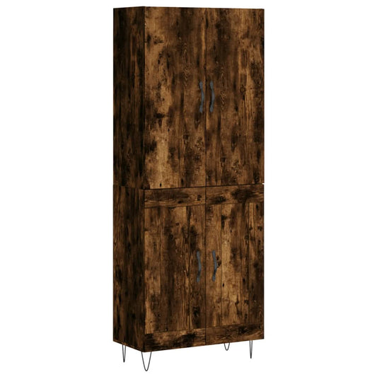 Highboard Smoked Oak 69,5x34x180 cm Engineered Wood