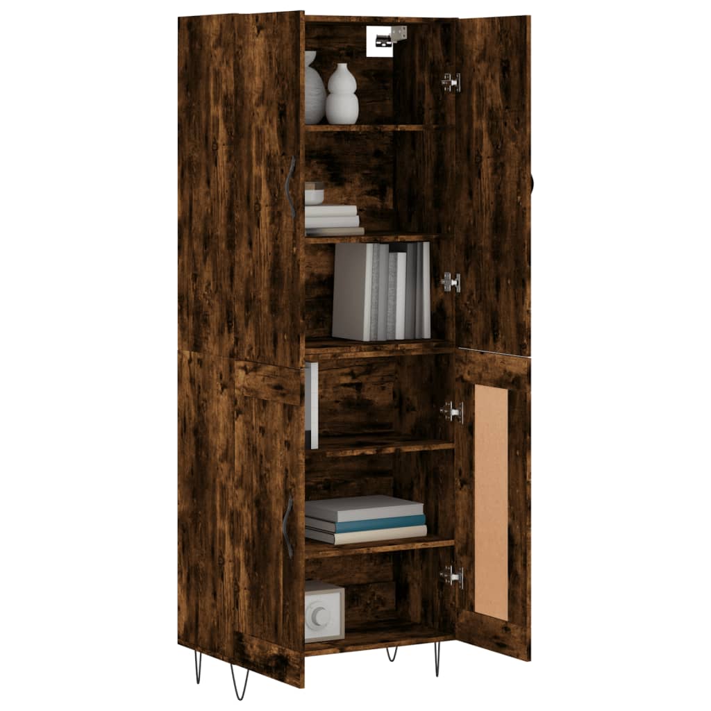 Highboard Smoked Oak 69.5x34x180 cm Engineered Wood