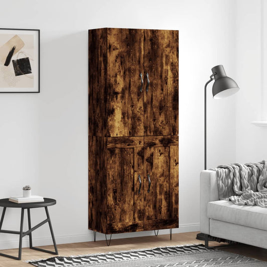 Highboard Smoked Oak 69,5x34x180 cm Engineered Wood