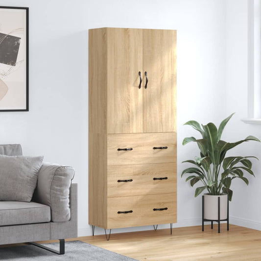 Highboard Sonoma Oak 69.5x34x180 cm Engineered Wood