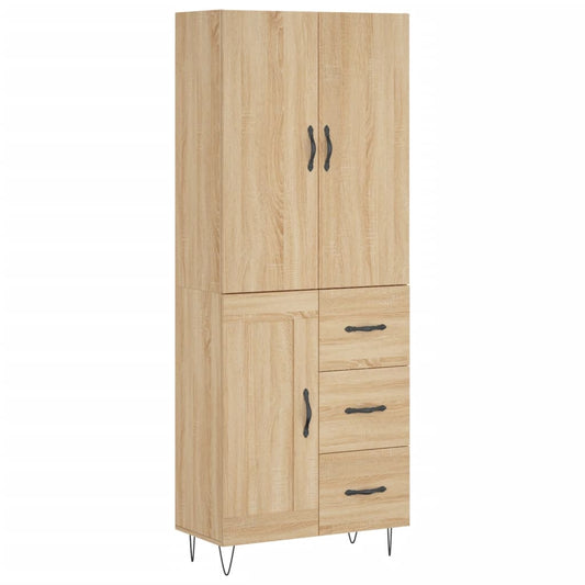 Highboard Sonoma Oak 69.5x34x180 cm Engineered Wood