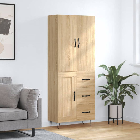 Highboard Sonoma Oak 69.5x34x180 cm Engineered Wood