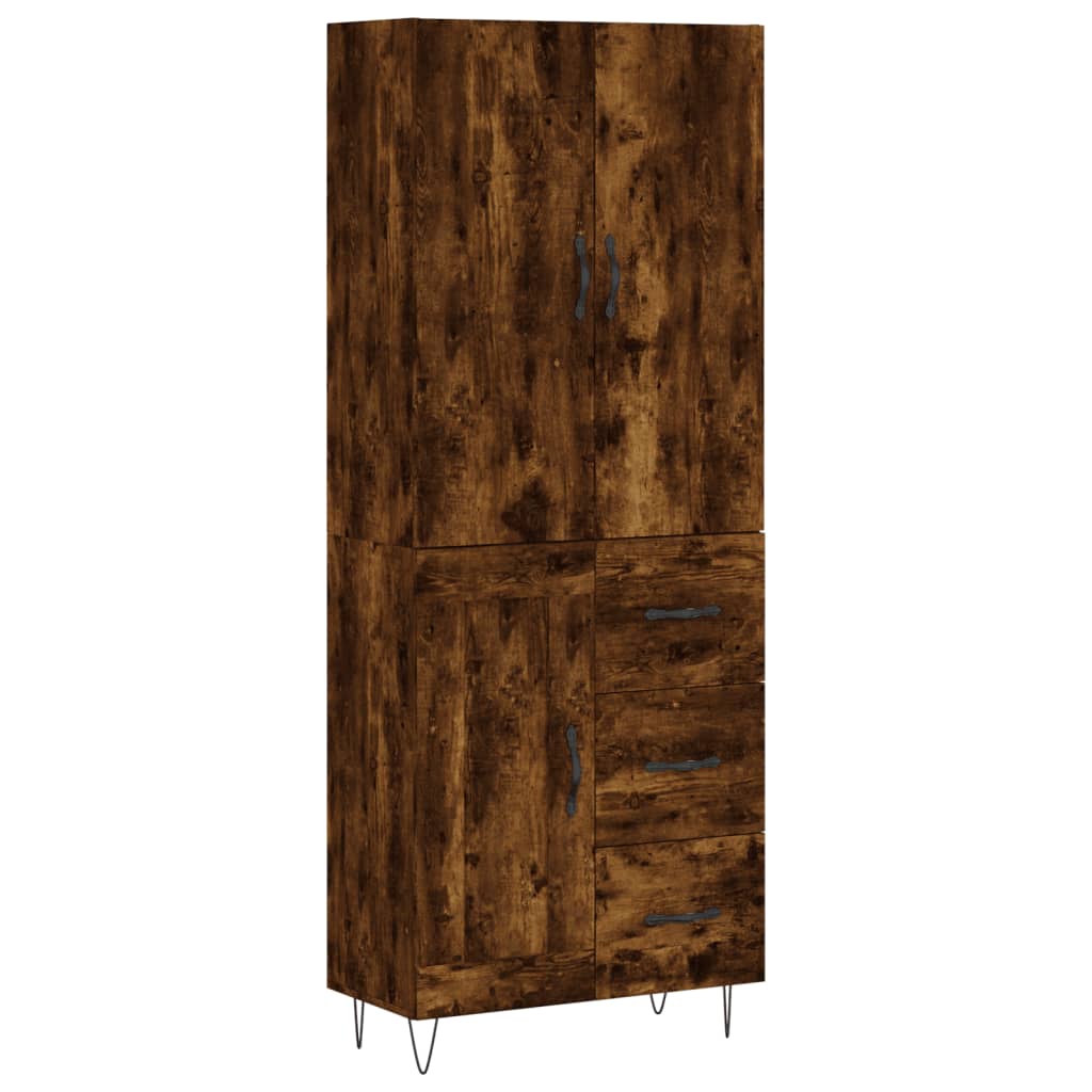 Highboard Smoked Oak 69,5x34x180 cm Engineered Wood