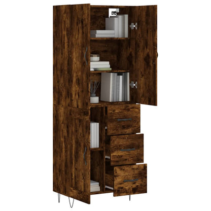 Highboard Smoked Oak 69,5x34x180 cm Engineered Wood